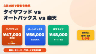 タイヤフッド vs オートバックス vs 楽天タイヤ交換｜どこで買うのが一番お得？ 