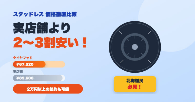スタッドレスタイヤはタイヤフッドで買うと安い？実店舗と価格を比較してみた 