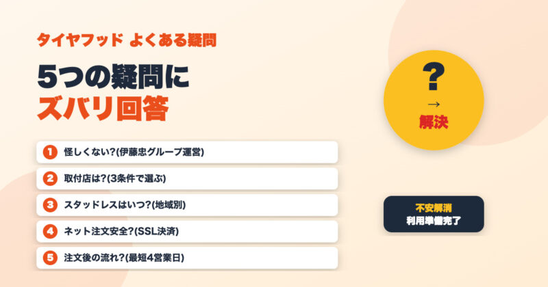 タイヤフッドに関するよくある疑問5つを解説｜怪しい？取付店は？スタッドレスはいつ替える？ 