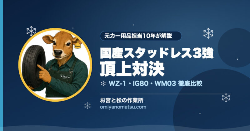【北海道】国産スタッドレス3強を徹底比較｜WZ-1・iG80・WM03の選び方 
