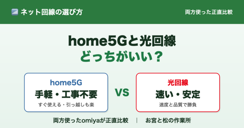 home5Gと光回線どっちがいい？両方使った正直比較 