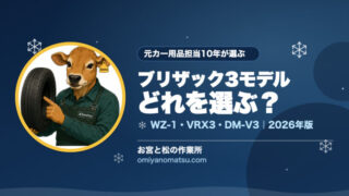 【2026年版】ブリヂストンのおすすめスタッドレス3選｜WZ-1・VRX3・DM-V3を元カー用品担当10年が本気で比較 
